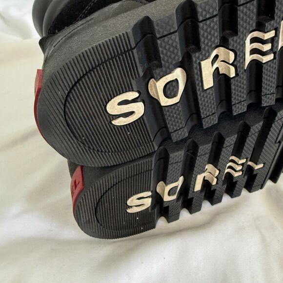 Sorel Joan of Arctic Next Lite Hiker Boots Black Red Waterproof Winter Size 6.5 - Picture 9 of 10